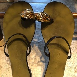 Giuseppe Zanotti Metallic Black Leather Sandal